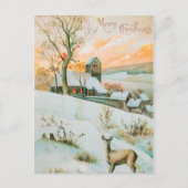 Vintag Retro Christmas Postkarte (Vorderseite)