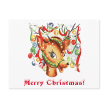 Vintag Retro Christmas Reindeer Confetti