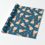 Vintag Retro Christmas Snowman und Candy Cane Geschenkpapier<br><div class="desc">Weihnachtsschneemann</div>