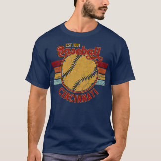 Vintag Retro Cincinnati Baseball Est 1881 Basebal T-Shirt