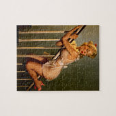Vintag Retro Classic Button Up Girl Puzzle (Horizontal)