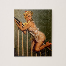 Vintag Retro Classic Button Up Girl Puzzle