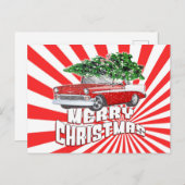 Vintag Retro Classic Car Weihnachten Postkarte (Vorne/Hinten)