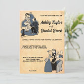 Vintag Retro Classic Romantischer 50er Rustikale H Einladung (Stehend Vorderseite)