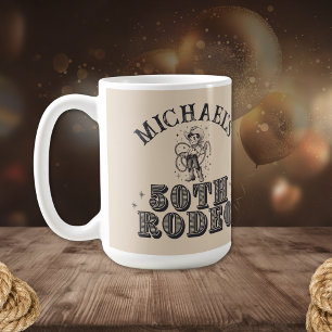 Vintag Retro Cowboy Rodeo 50. Geburtstagsparty Kaffeetasse