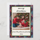 Vintag Retro Custom Foto Weihnachtskarte Feiertagskarte (Vorderseite)