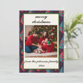 Vintag Retro Custom Foto Weihnachtskarte Feiertagskarte (Stehend Vorderseite)