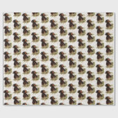 Vintag Retro Dackel Hund Rustikale Weihnachten Geschenkpapier (Flach)