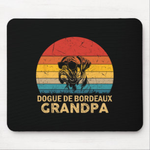 Vintag Retro Dogue De Bordeaux Grandpa Dog Vater F Mousepad