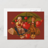 Vintag Retro Dutch Valentine Card Feiertagspostkarte (Vorne/Hinten)