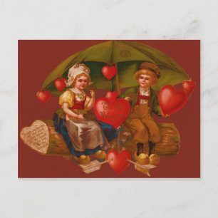 Vintag Retro Dutch Valentine Card Feiertagspostkarte