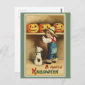Vintag Retro ein glückliches Halloween Postkarte (Vorne/Hinten)