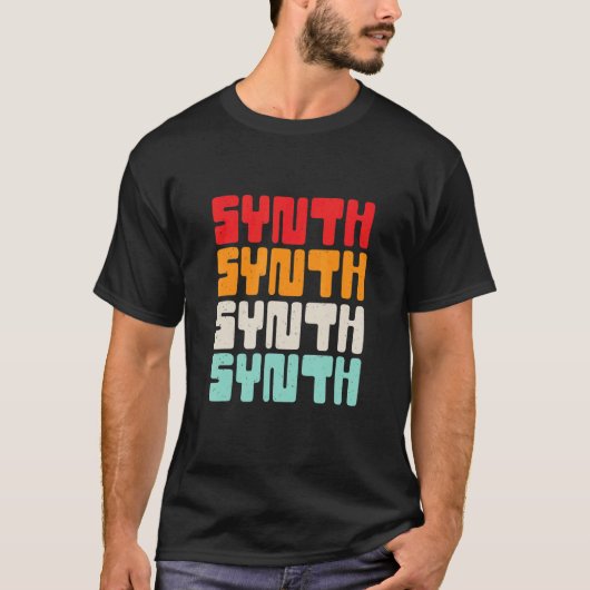 Vintag Retro Electronic Music Synth T-Shirt (Vorderseite)