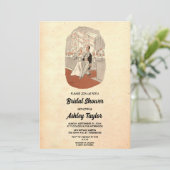 Vintag Retro Elegantes Romantisches Altes Brautpar Einladung (Stehend Vorderseite)