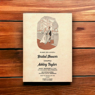 Vintag Retro Elegantes Romantisches Altes Brautpar Einladung