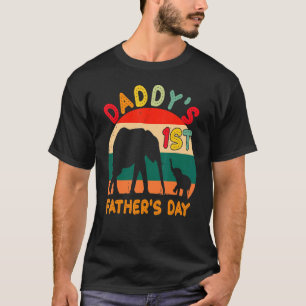 Vintag Retro Elephant Vater Daddy's 1st Vaters D T-Shirt