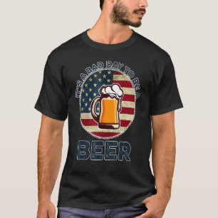 Vintag Retro Es ist ein schlechter Tag, ein Bier z T-Shirt