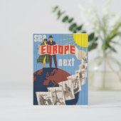 Vintag Retro Europe - Tourismus Postkarte (Stehend Vorderseite)