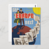 Vintag Retro Europe - Tourismus Postkarte (Vorne/Hinten)