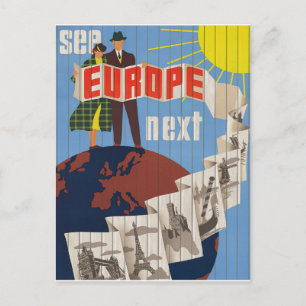 Vintag Retro Europe - Tourismus Postkarte