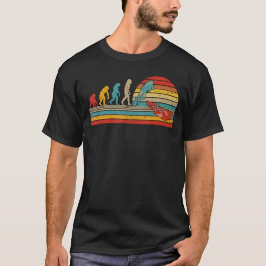 Vintag Retro Evolution Scuba Diver T-Shirt (Vorderseite)