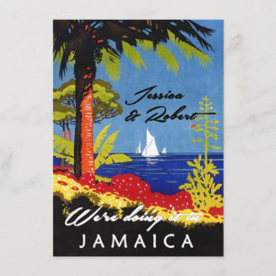 Vintag Retro Exotic Island Jamaica Wedite Einladung