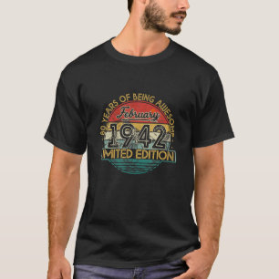 Vintag Retro Februar 1942 80Th Geburtstagsgeschenk T-Shirt