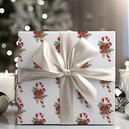 Vintag Retro Festive Candy Cane Weihnachten Geschenkpapier