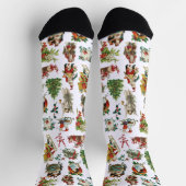 Vintag Retro Festlicher Weihnachtsfeiertag Socken (Oben)