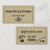 Vintag Retro Floral Thistle Visitenkarte (Vorne/Hinten)