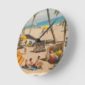 Vintag Retro Florida Beach Travel Runde Wanduhr (Winkel)