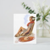 Vintag Retro Frauen Hawaii Urlaub Postkarte (Stehend Vorderseite)