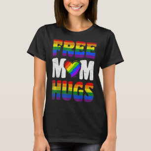 Vintag Retro-freie Mama Hugs Rainbow Lgbtq Lgbt Pr T-Shirt
