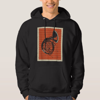Vintag Retro French Horn Music Lover Hornist4 Hoodie