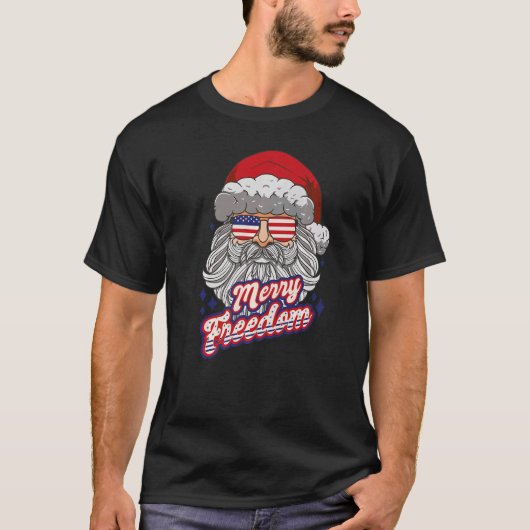 Vintag Retro Frohe Freiheit Weihnachten Weihnachte T-Shirt (Vorderseite)