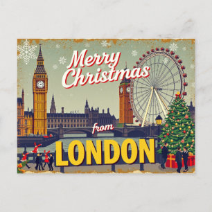 Vintag Retro Frohe Weihnachten aus London