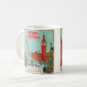 Vintag Retro Frohe Weihnachten aus London Kaffeetasse (Vorderseite Links)