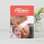 Vintag Retro frohe Weihnachten. Feiertagskarte (Stehend Vorderseite)