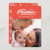 Vintag Retro frohe Weihnachten. Feiertagskarte (Vorne/Hinten)