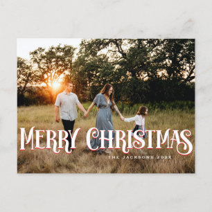 Vintag Retro Frohe Weihnachtsgestaltung Postkarte