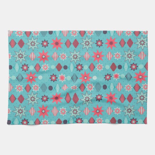 Vintag Retro Frohe Weihnachtsmuster Geschirrtuch (Horizontal)