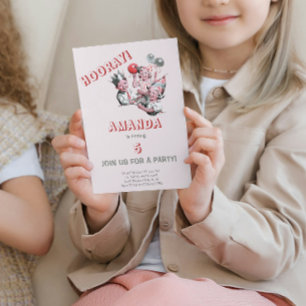 Vintag Retro Fun 50er Kinder Geburtstagsparty Einladung