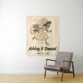 Vintag Retro Funny Bride 50er Style Wedding Wandteppich (Beispiel)