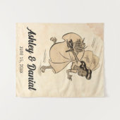 Vintag Retro Funny Bride 50er Style Wedding Wandteppich (Vorderseite (Horizontal))