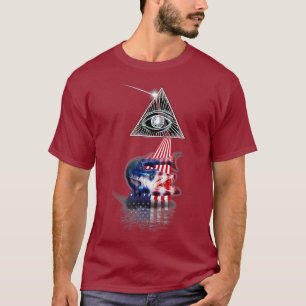 Vintag Retro Gefangen US-Flagge Koi Fisch T-Shirt