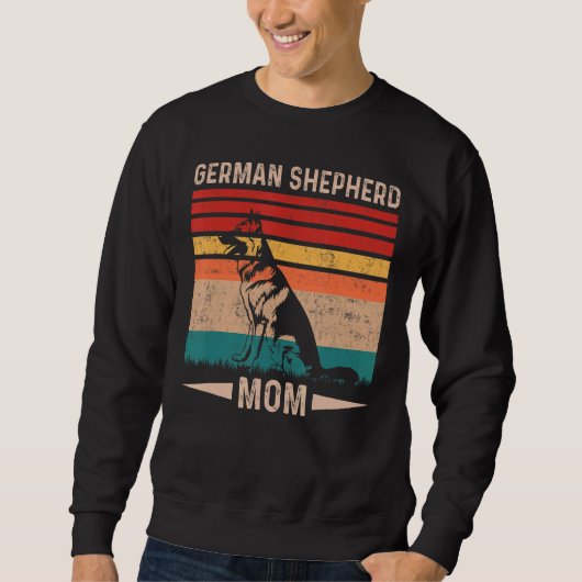 Vintag Retro German Shepherd Mama Muttertag Sweatshirt (Vorderseite)