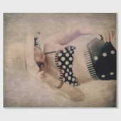 Vintag Retro Girl Polka Dot Bikini Geschenkpapier (Flach)