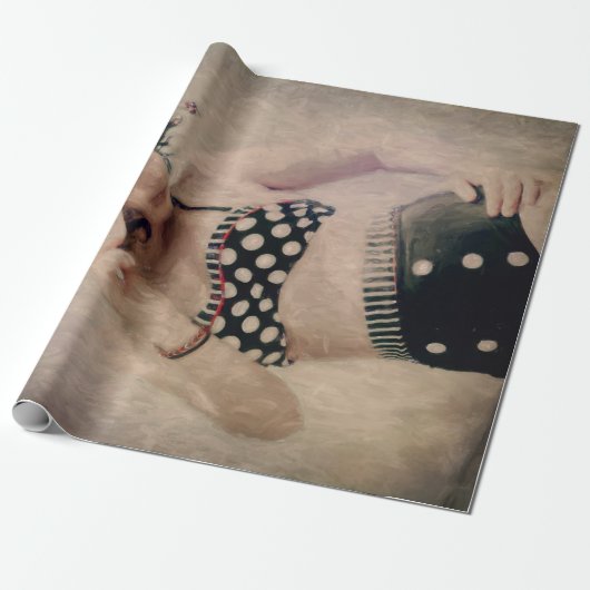 Vintag Retro Girl Polka Dot Bikini Geschenkpapier (Ungerollt)