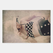 Vintag Retro Girl Polka Dot Bikini Geschenkpapier Set (Vorderseite 2)