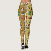 Vintag Retro Gold Weihnachtsfeiertag Leggings (Rückseite)